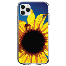 DistinctInk® Clear Shockproof Hybrid Case for Apple iPhone / Samsung Galaxy / Google Pixel - Blue Yellow Sunflower Sky