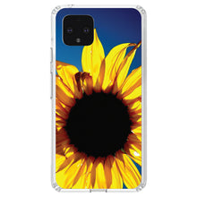DistinctInk® Clear Shockproof Hybrid Case for Apple iPhone / Samsung Galaxy / Google Pixel - Blue Yellow Sunflower Sky