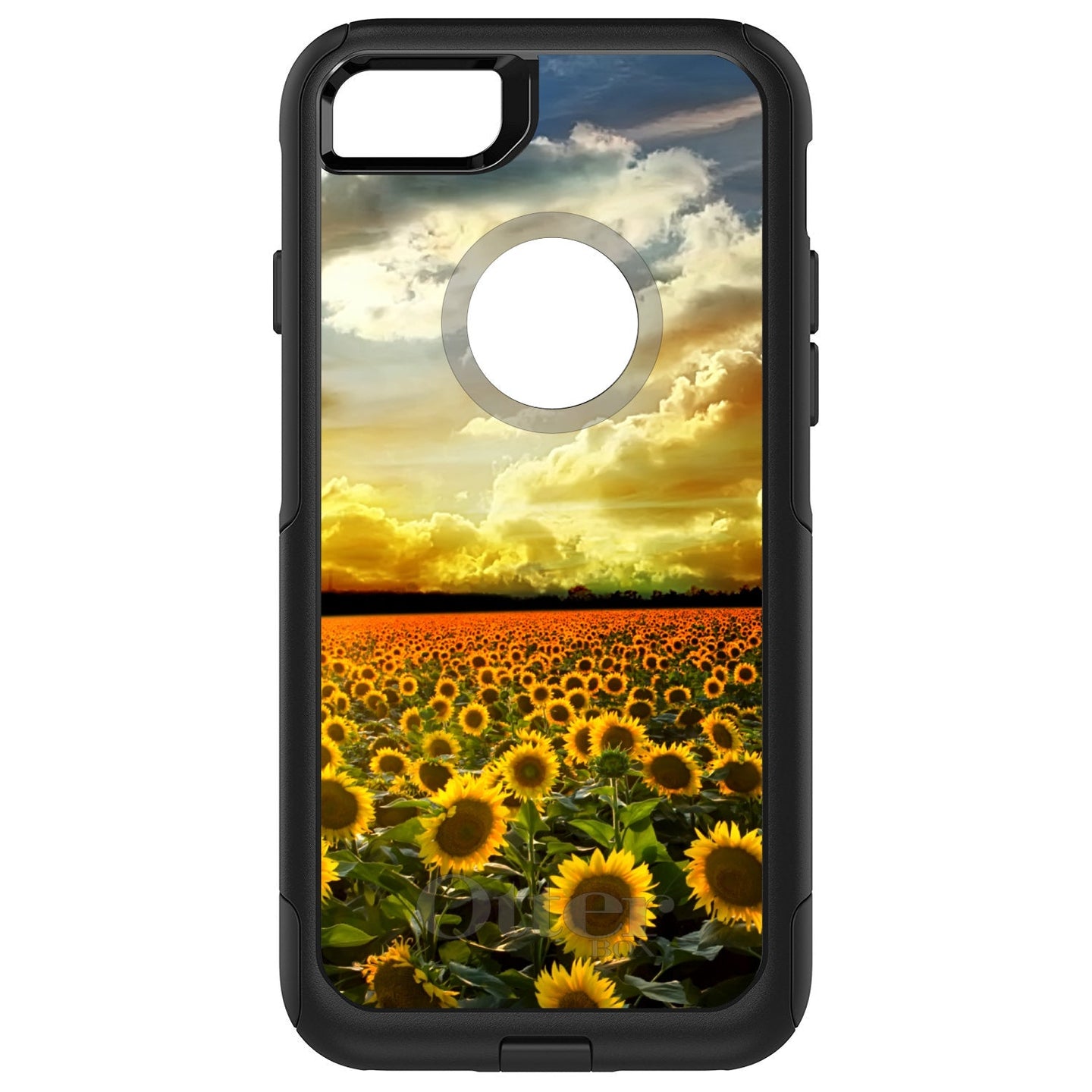 DistinctInk™ OtterBox Commuter Series Case for Apple iPhone or Samsung Galaxy - Green Blue Yellow Sunflowers