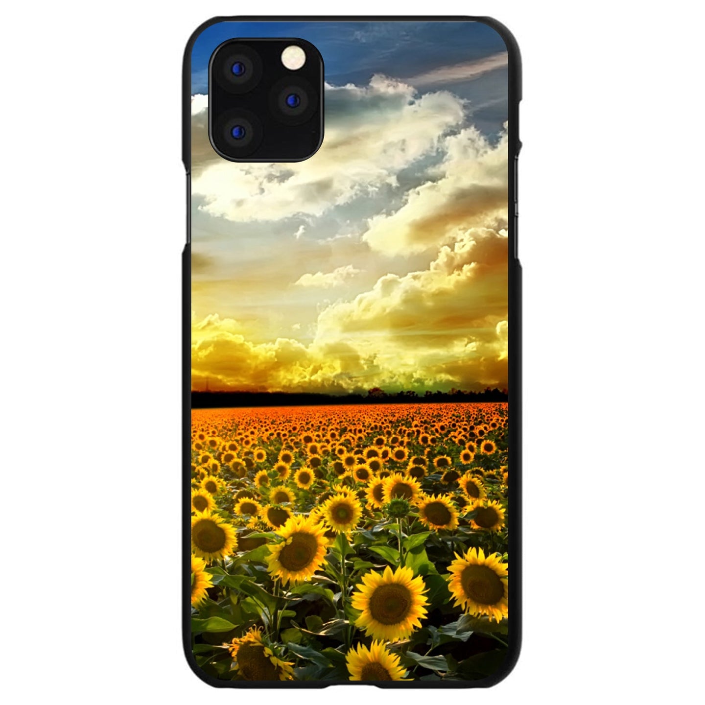 DistinctInk® Hard Plastic Snap-On Case for Apple iPhone or Samsung Galaxy - Green Blue Yellow Sunflowers