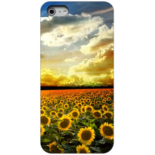 DistinctInk® Hard Plastic Snap-On Case for Apple iPhone or Samsung Galaxy - Green Blue Yellow Sunflowers
