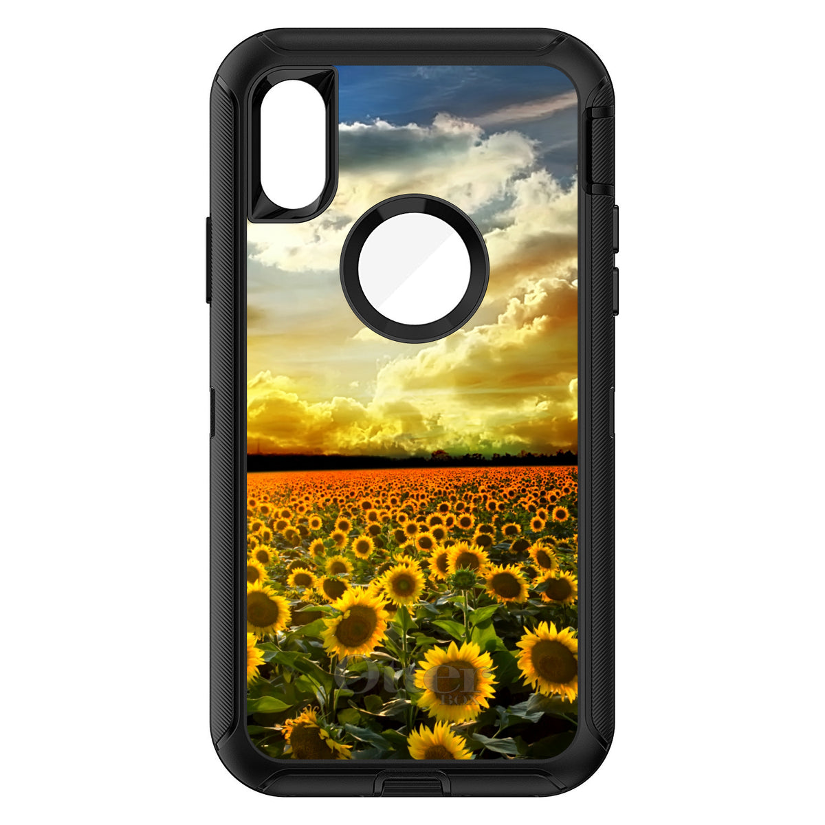 Green Blue Yellow Sunflowers OtterBox Defender Case for iPhone & Galaxy, view 3