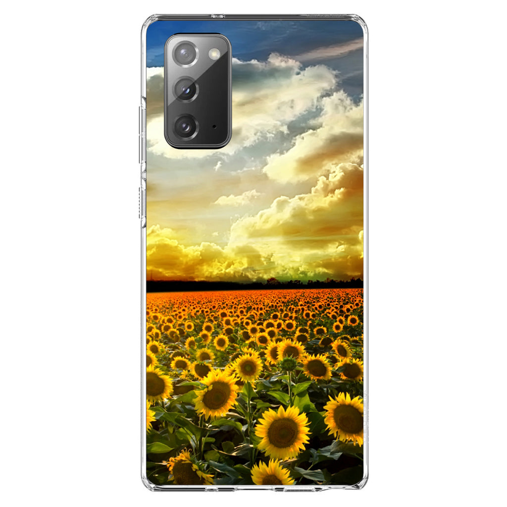 Green Blue Yellow Sunflowers Clear Shockproof iPhone Case, view 8