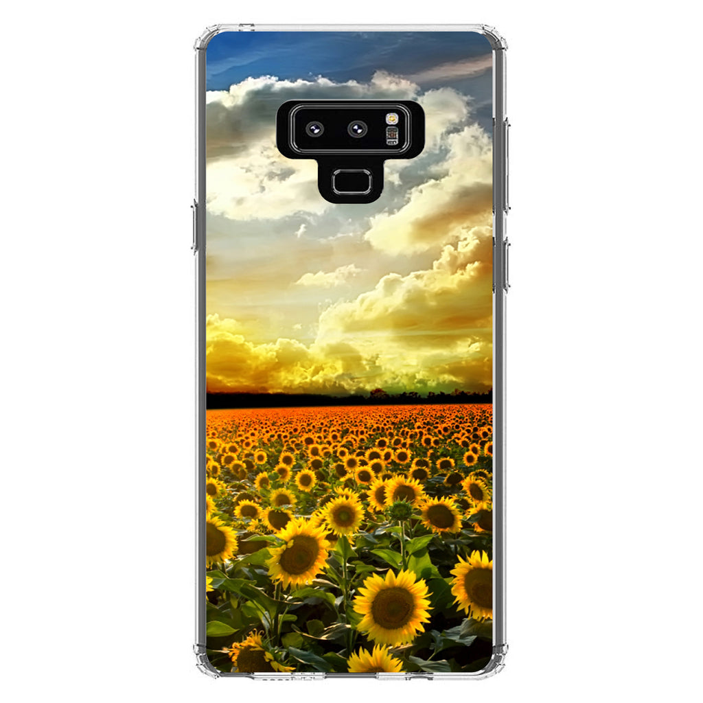 Green Blue Yellow Sunflowers Clear Shockproof iPhone Case, view 11