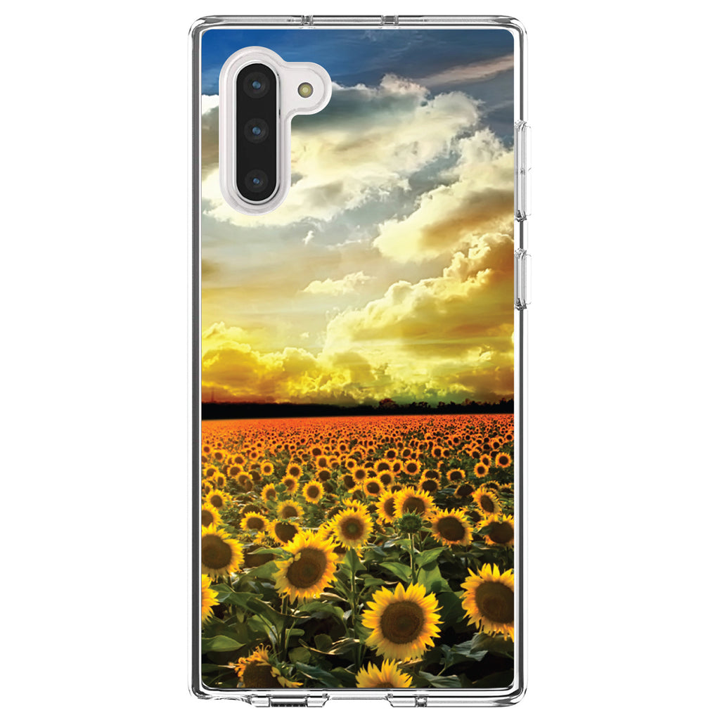 Green Blue Yellow Sunflowers Clear Shockproof iPhone Case, view 9