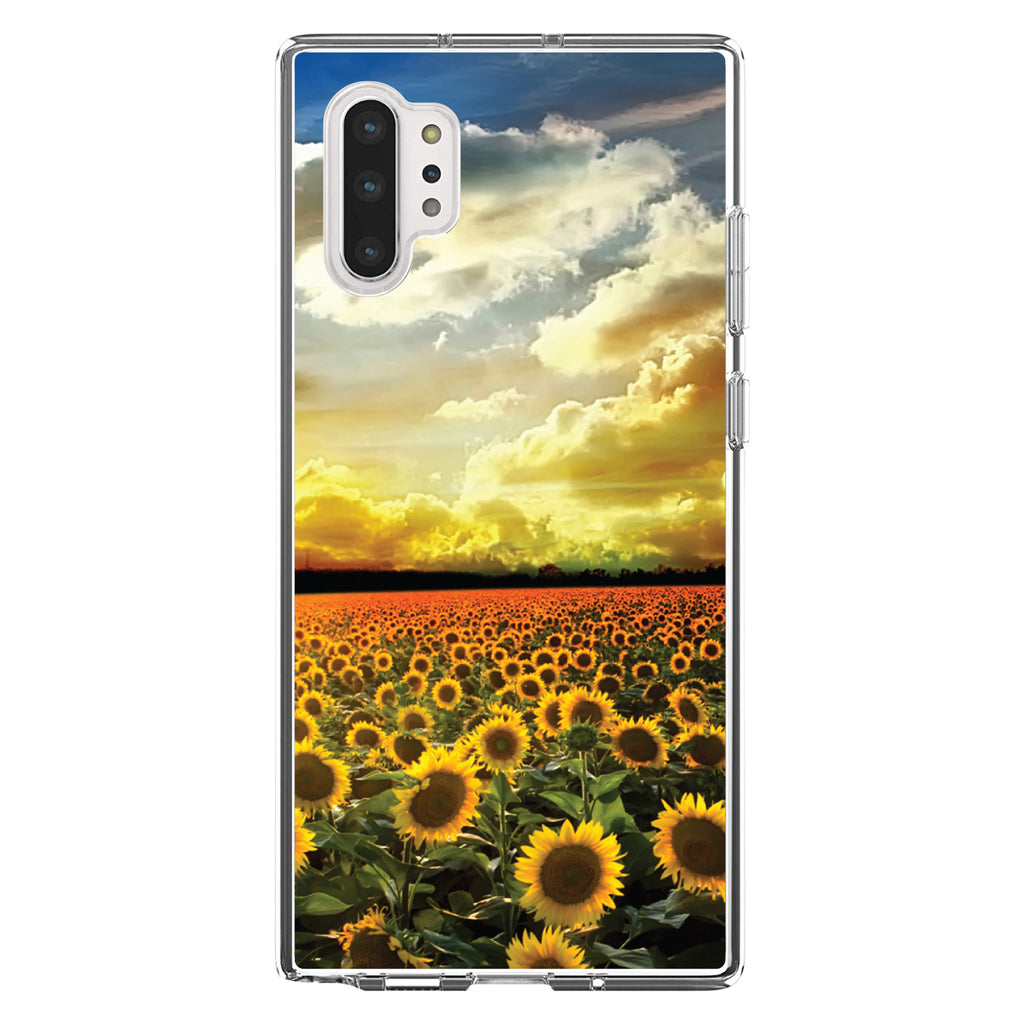 Green Blue Yellow Sunflowers Clear Shockproof iPhone Case, view 10