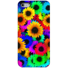 DistinctInk® Hard Plastic Snap-On Case for Apple iPhone or Samsung Galaxy - Red Green Yellow Sunflowers