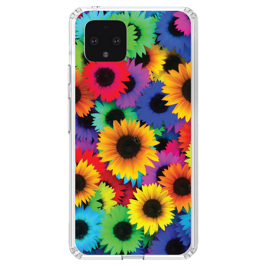Red Green Yellow Sunflowers Clear Shockproof iPhone Case, view 24