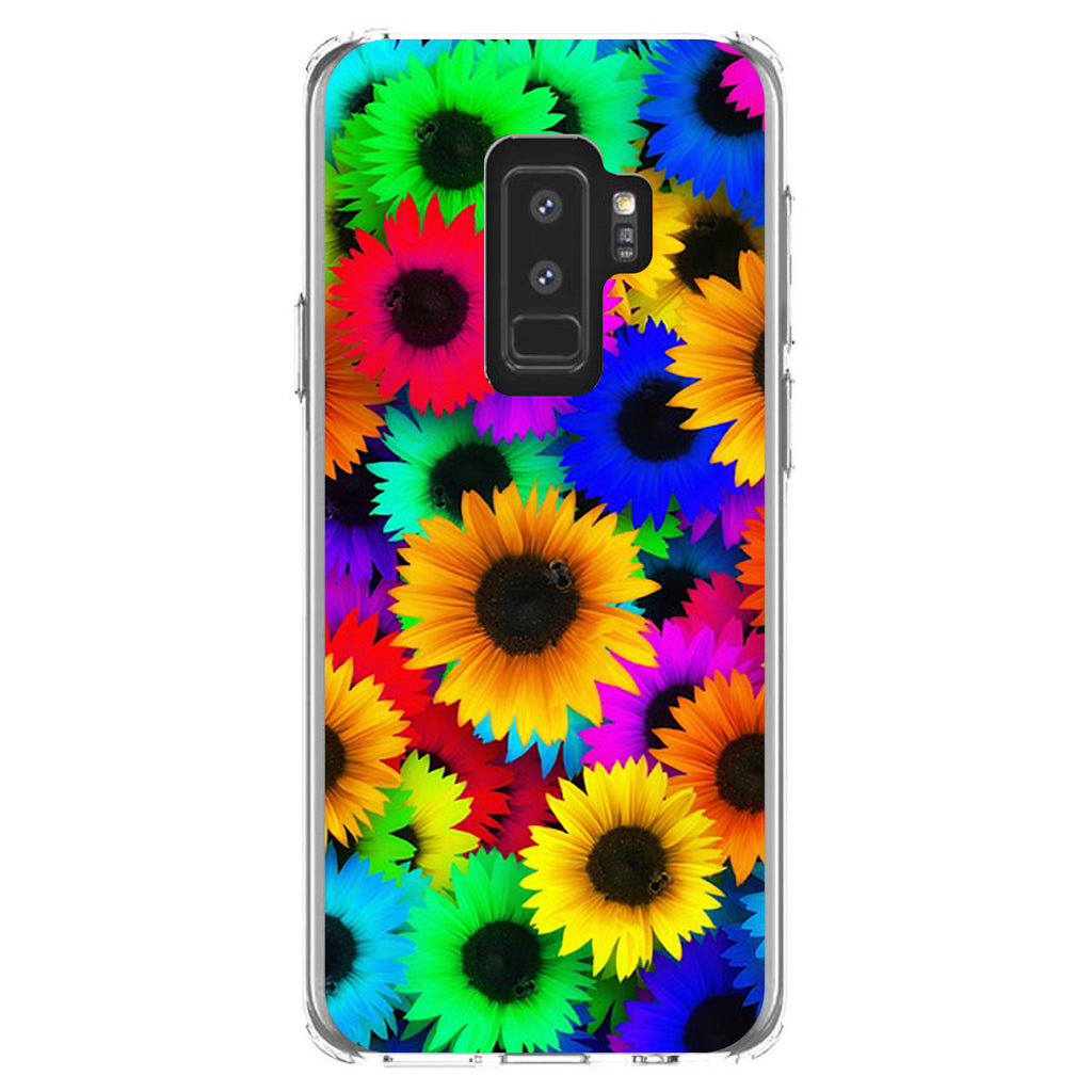 Red Green Yellow Sunflowers Clear Shockproof iPhone Case, view 20