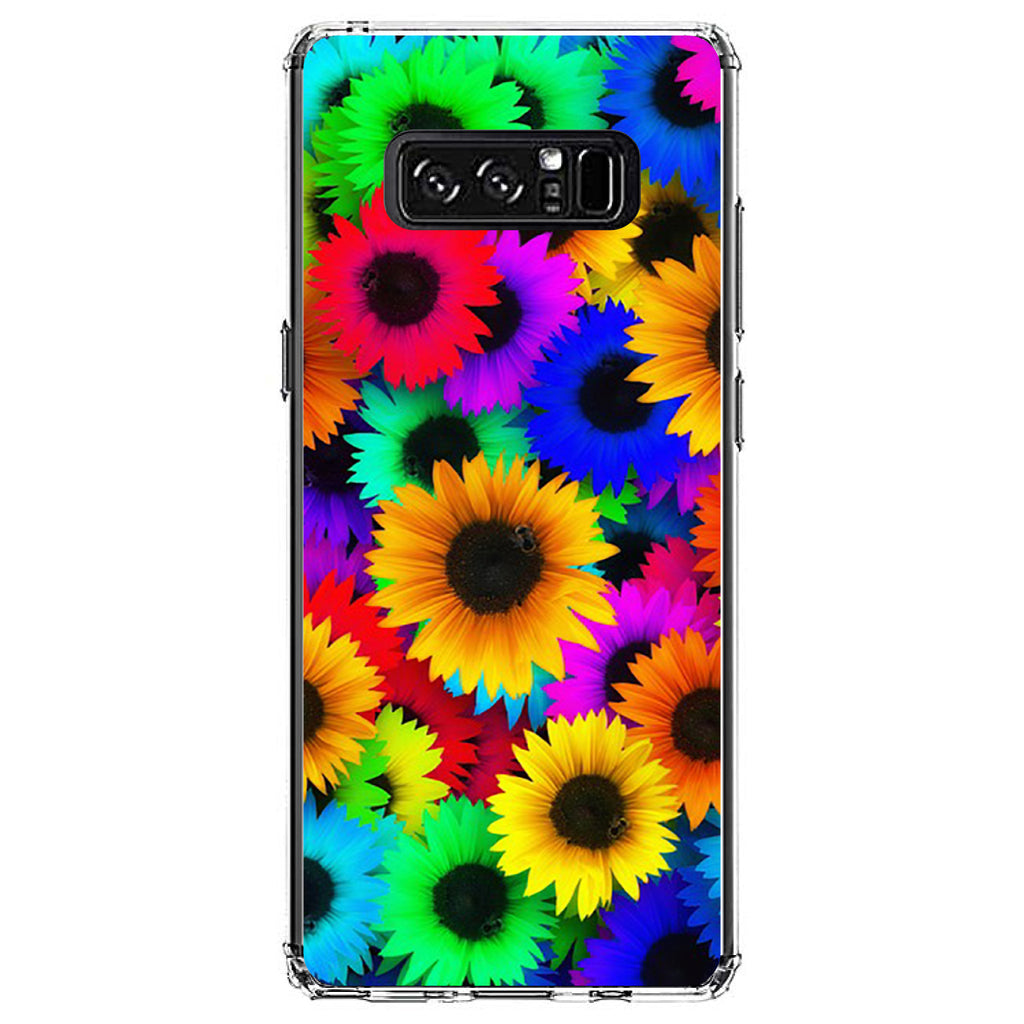 Red Green Yellow Sunflowers Clear Shockproof iPhone Case, view 12