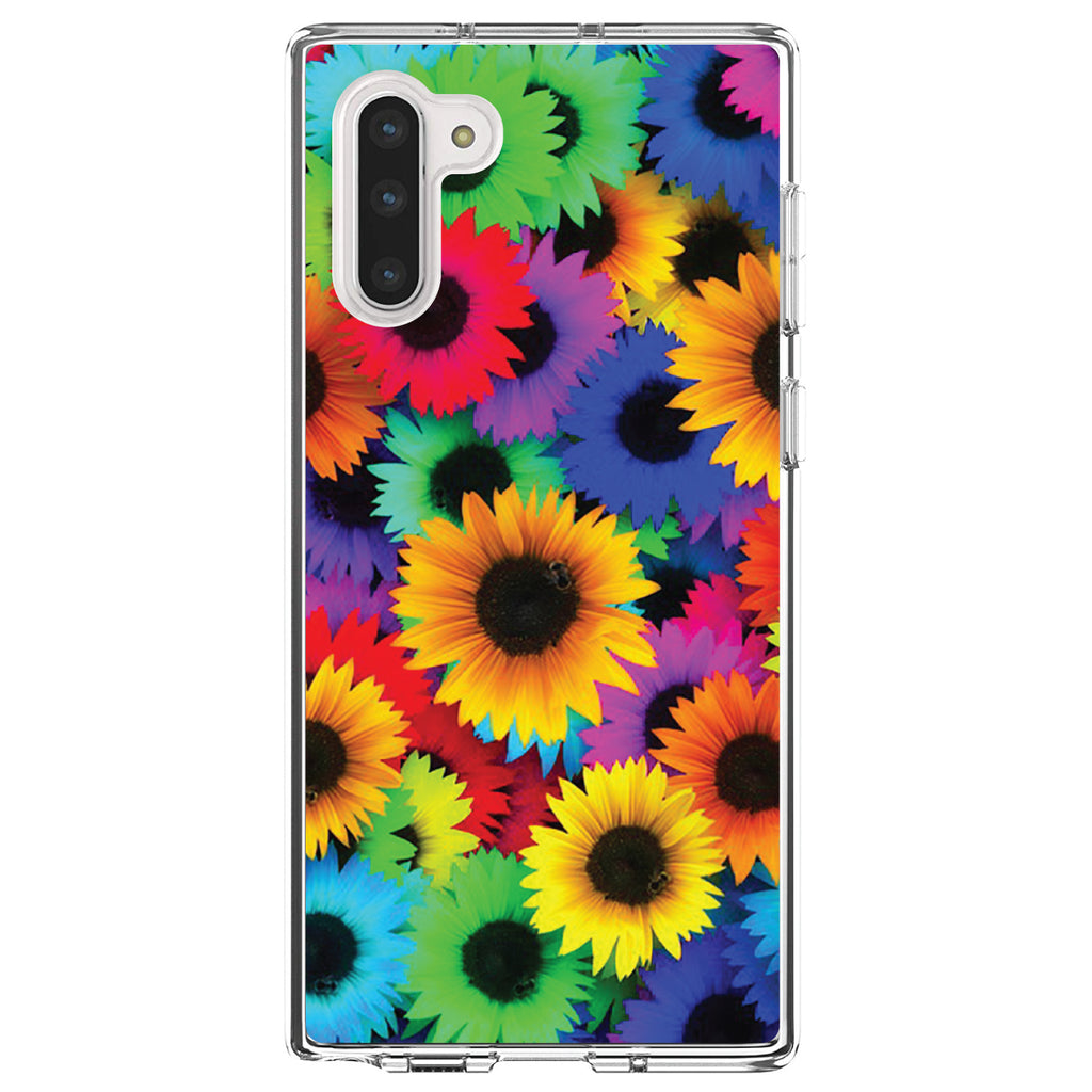 Red Green Yellow Sunflowers Clear Shockproof iPhone Case, view 9