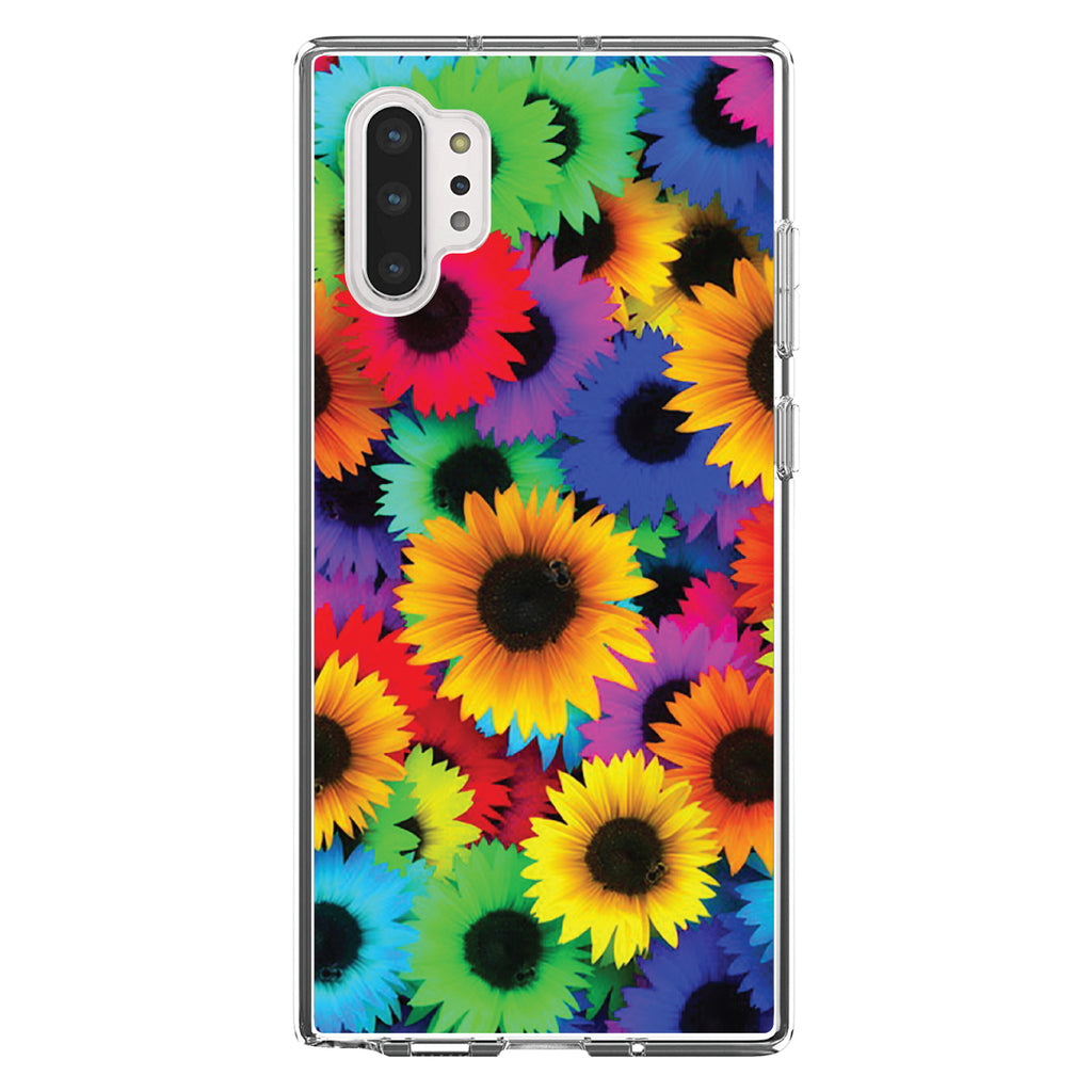 Red Green Yellow Sunflowers Clear Shockproof iPhone Case, view 10