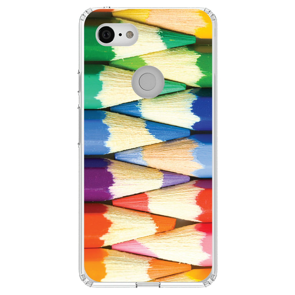 Rainbow Colored Pencils Clear Shockproof iPhone Case, view 21