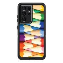 DistinctInk™ OtterBox Defender Series Case for Apple iPhone / Samsung Galaxy / Google Pixel - Rainbow Colored Pencils