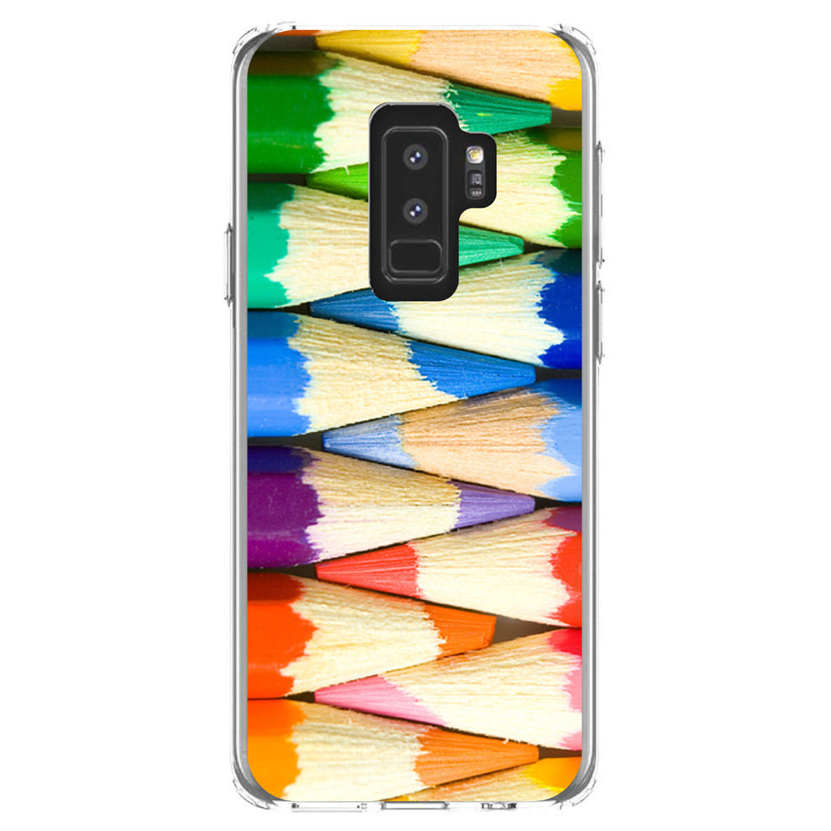 Rainbow Colored Pencils Clear Shockproof iPhone Case, view 20