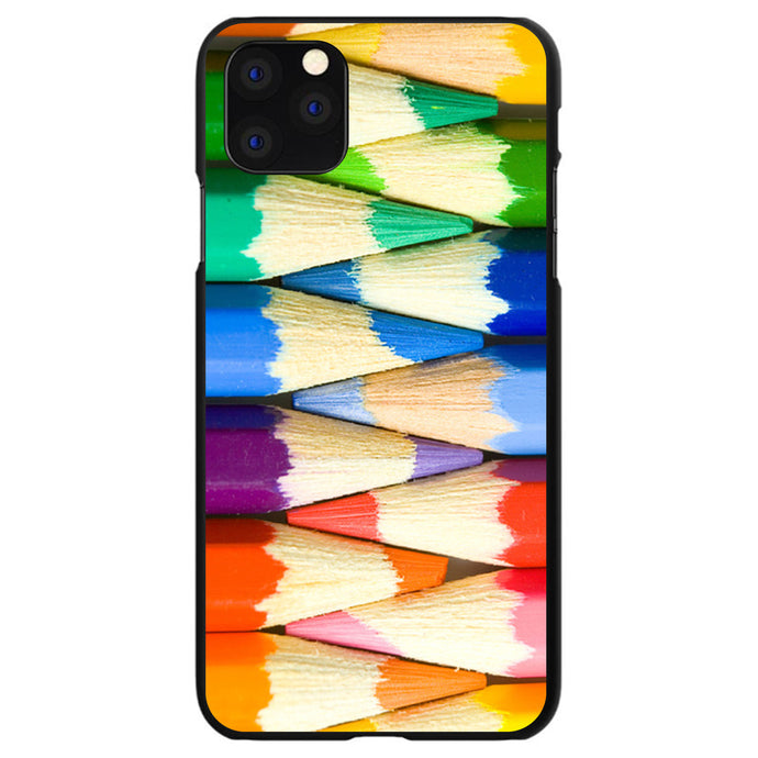 DistinctInk® Hard Plastic Snap-On Case for Apple iPhone or Samsung Galaxy - Rainbow Colored Pencils
