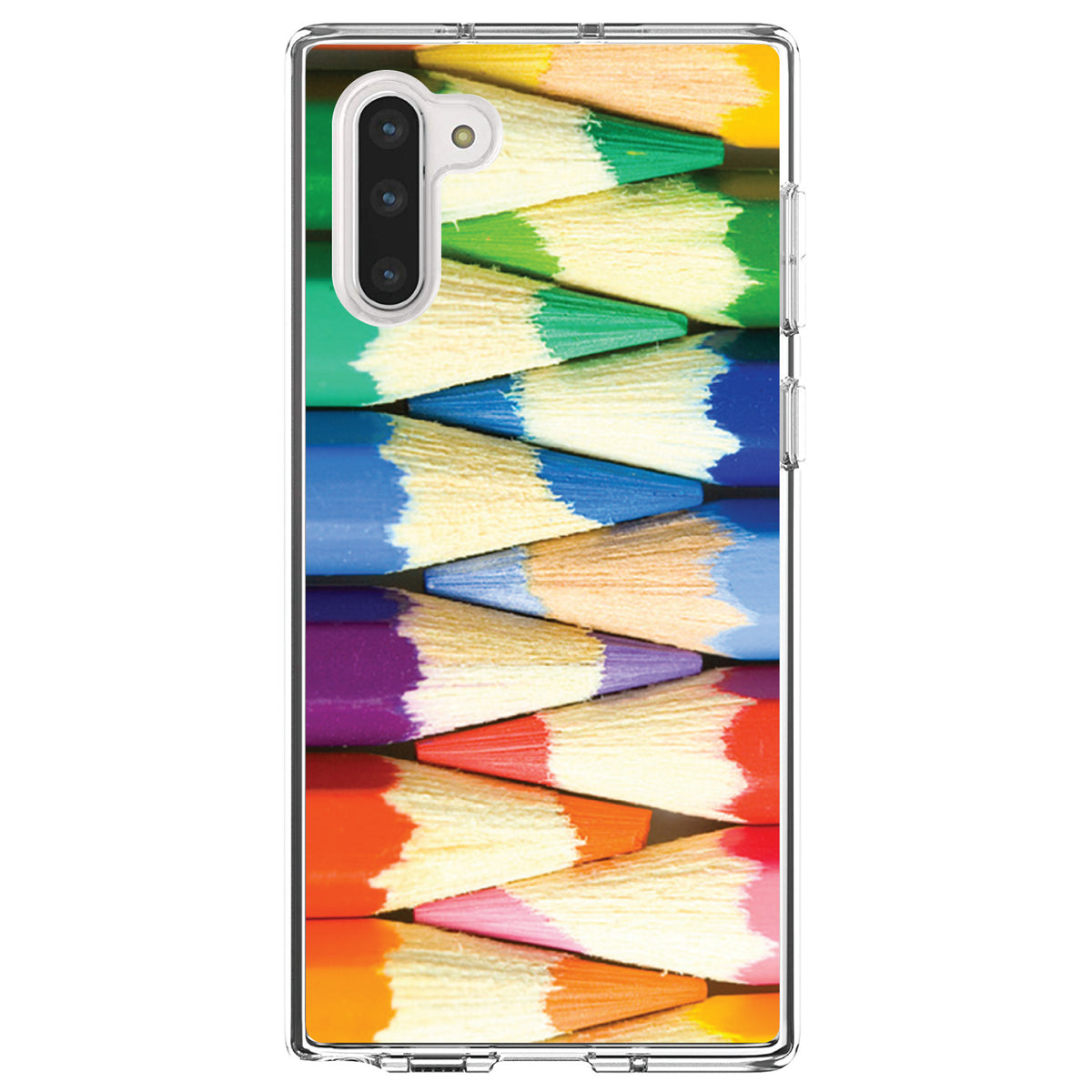 Rainbow Colored Pencils Clear Shockproof iPhone Case, view 9
