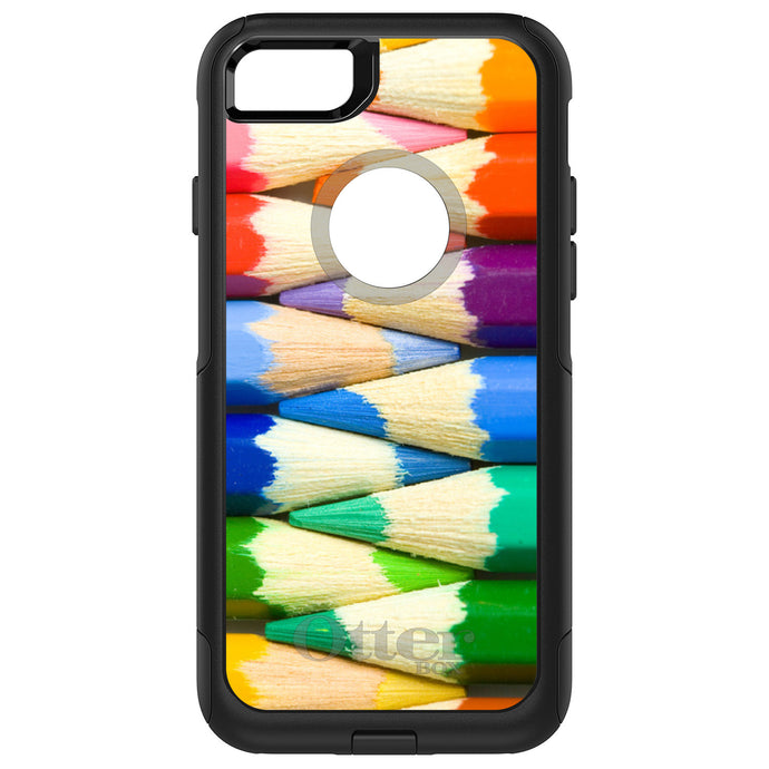 DistinctInk OtterBox Commuter Series Case for Apple iPhone or Samsung Galaxy - Rainbow Colored Pencils