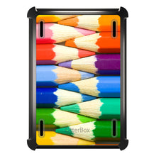 DistinctInk™ OtterBox Defender Series Case for Apple iPad / iPad Pro / iPad Air / iPad Mini - Rainbow Colored Pencils