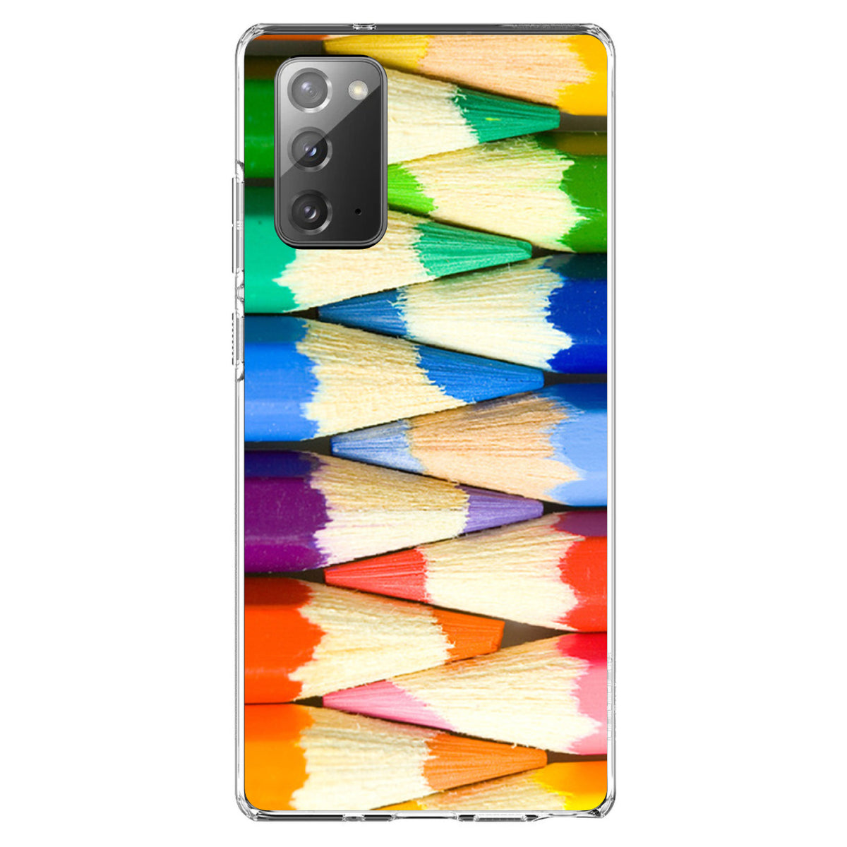 Rainbow Colored Pencils Clear Shockproof iPhone Case, view 8