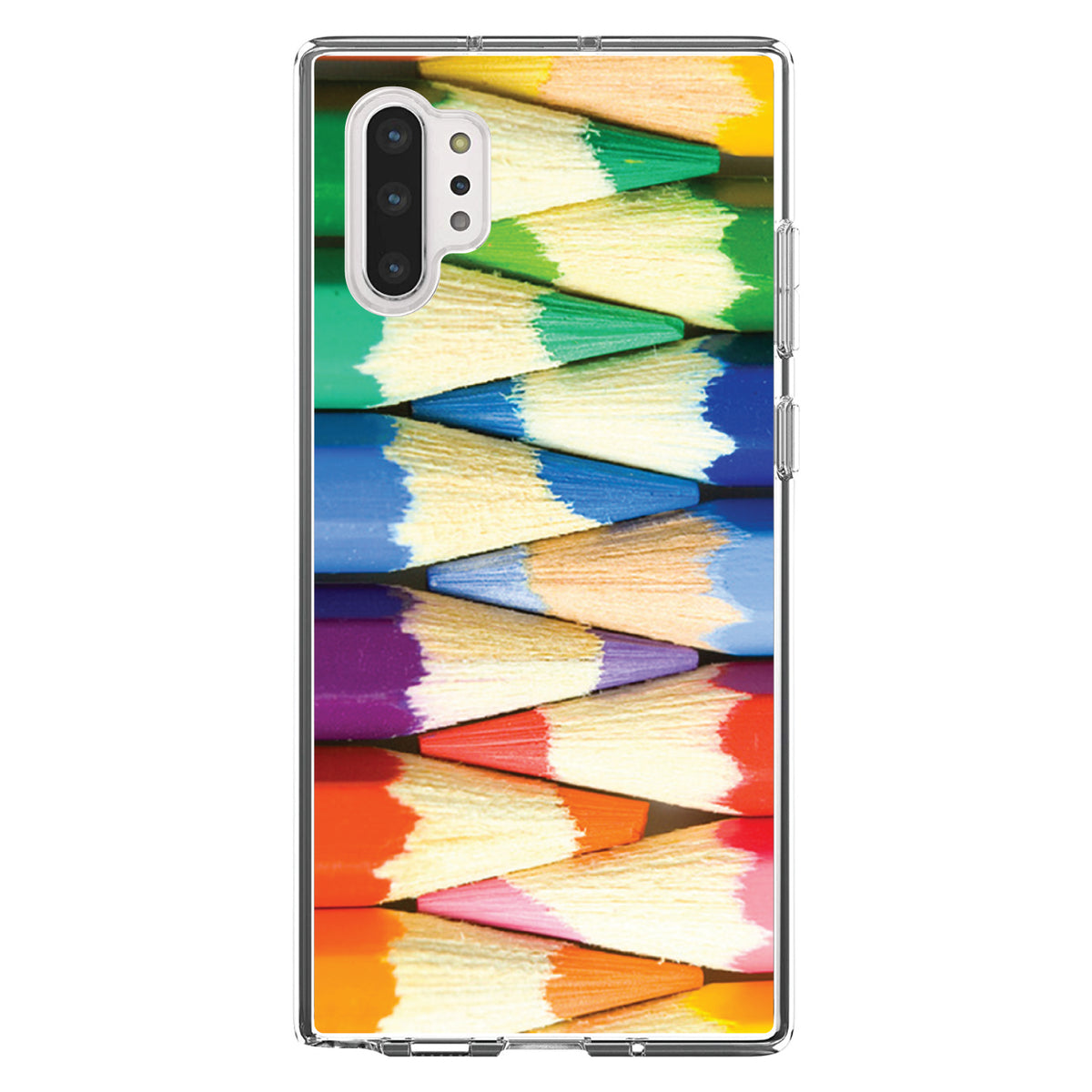 Rainbow Colored Pencils Clear Shockproof iPhone Case, view 10