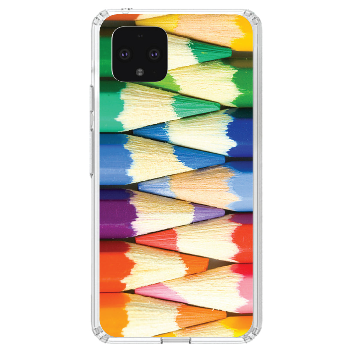 Rainbow Colored Pencils Clear Shockproof iPhone Case, view 23