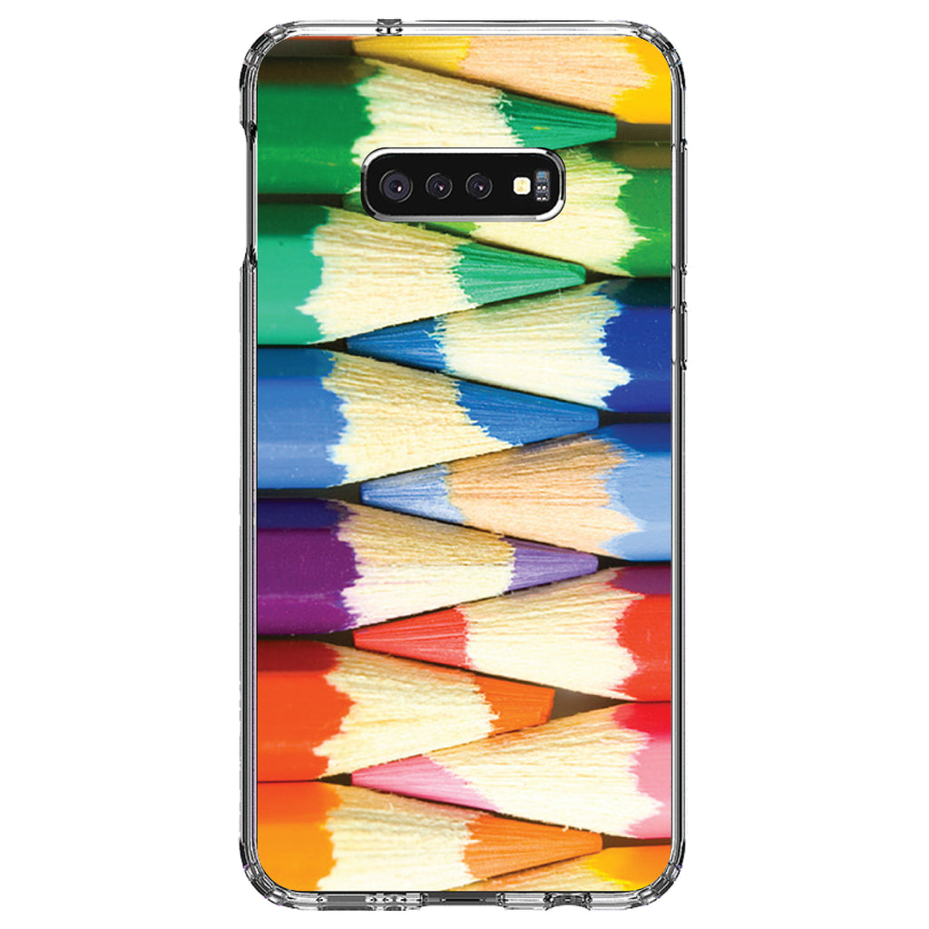 Rainbow Colored Pencils Clear Shockproof iPhone Case, view 18