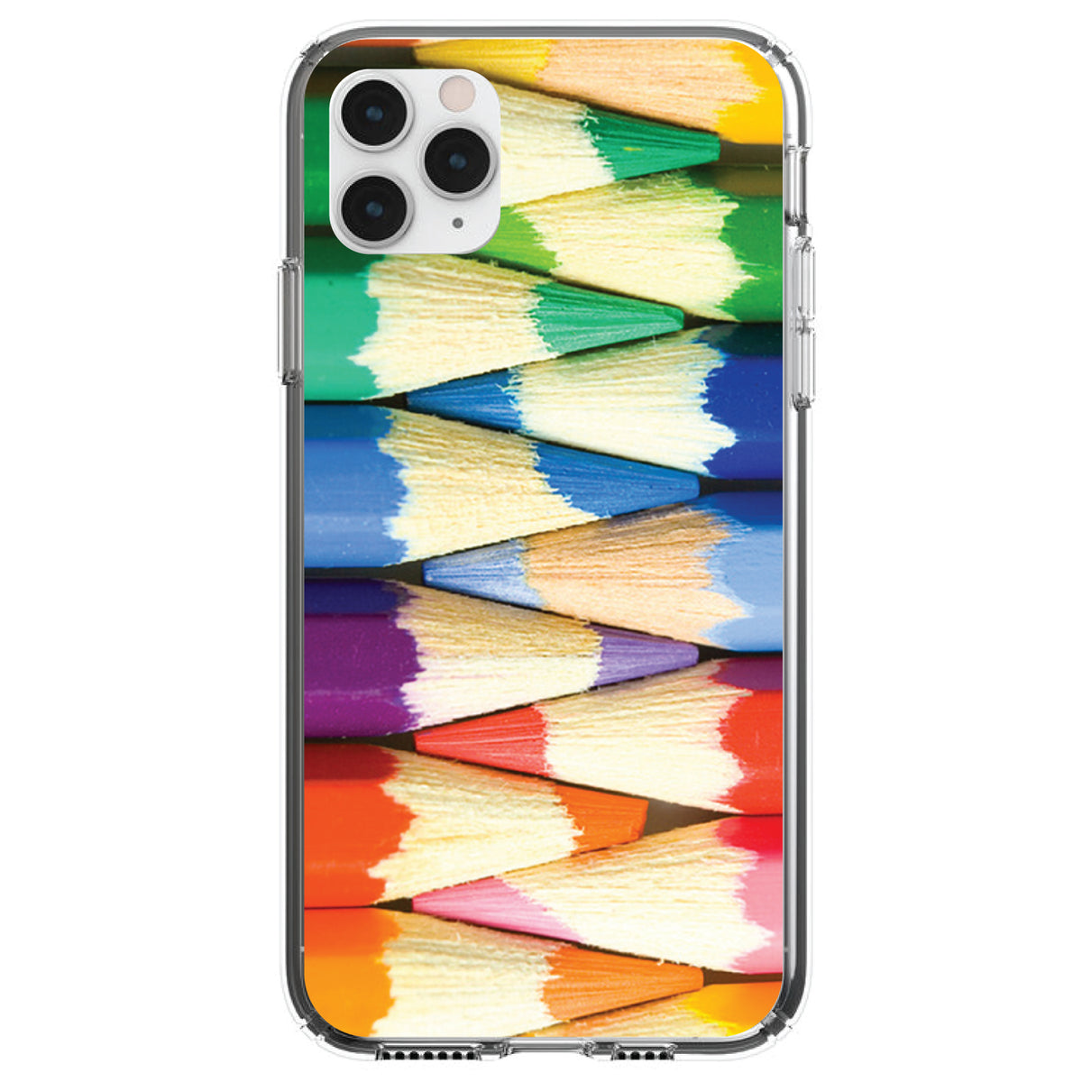 Rainbow Colored Pencils Clear Shockproof iPhone Case
