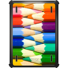 DistinctInk™ OtterBox Defender Series Case for Apple iPad / iPad Pro / iPad Air / iPad Mini - Rainbow Colored Pencils