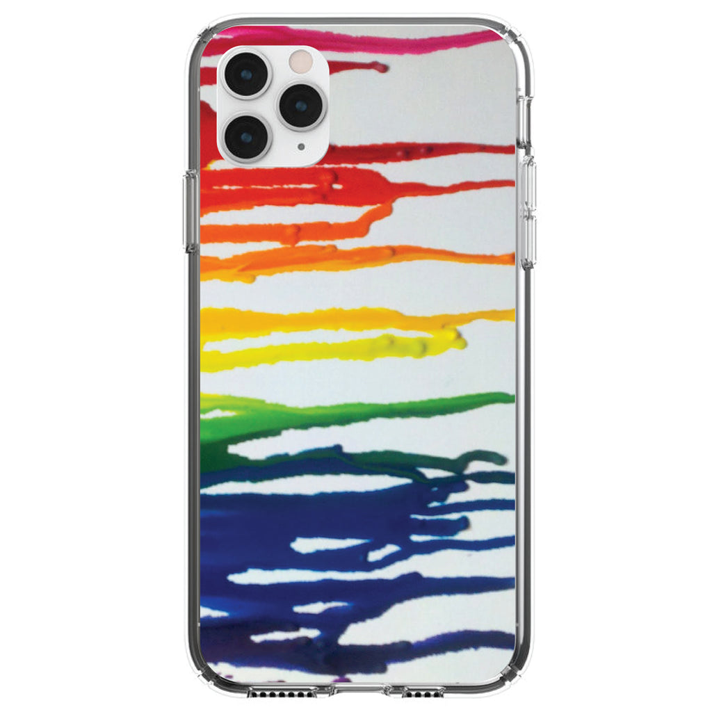 Rainbow Melted Crayons Clear Shockproof iPhone Case