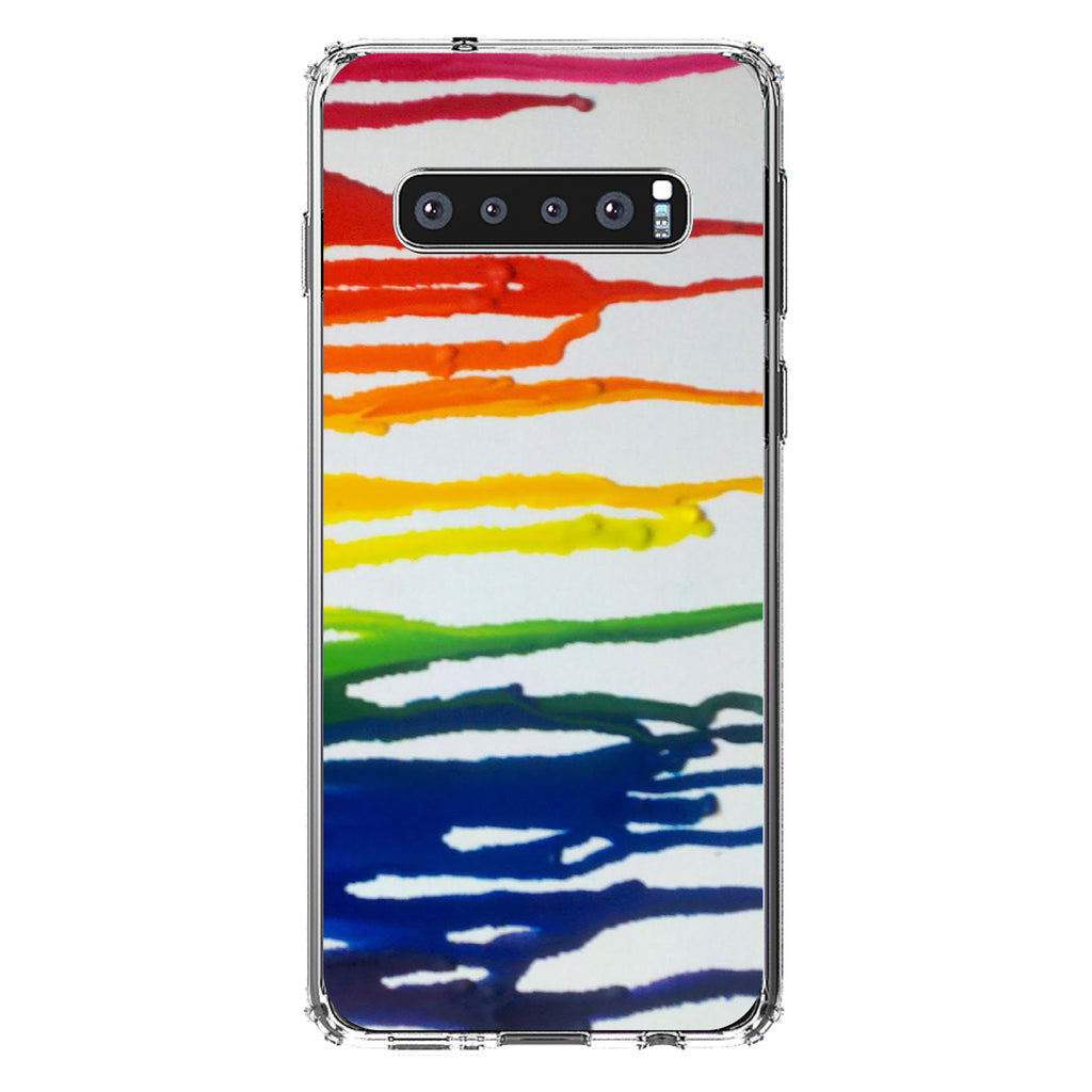Rainbow Melted Crayons Clear Shockproof iPhone Case, view 17