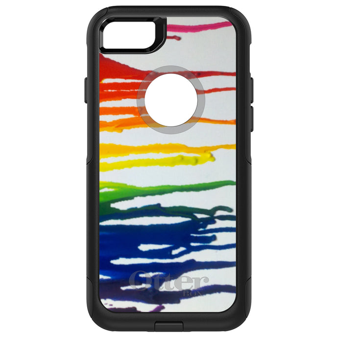 DistinctInk OtterBox Commuter Series Case for Apple iPhone or Samsung Galaxy - Rainbow Melted Crayons