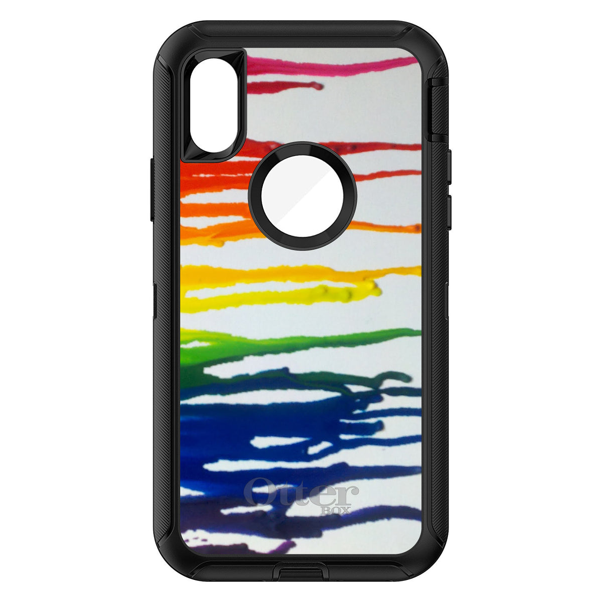 Rainbow Melted Crayons OtterBox Defender Case for iPhone & Galaxy, view 3