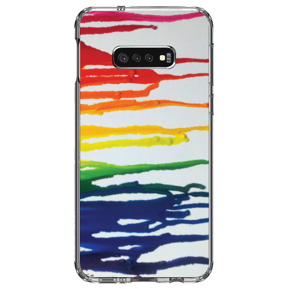 Rainbow Melted Crayons Clear Shockproof iPhone Case, view 18