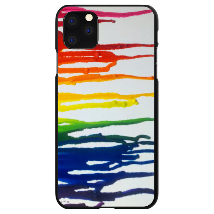 DistinctInk® Hard Plastic Snap-On Case for Apple iPhone or Samsung Galaxy - Rainbow Melted Crayons