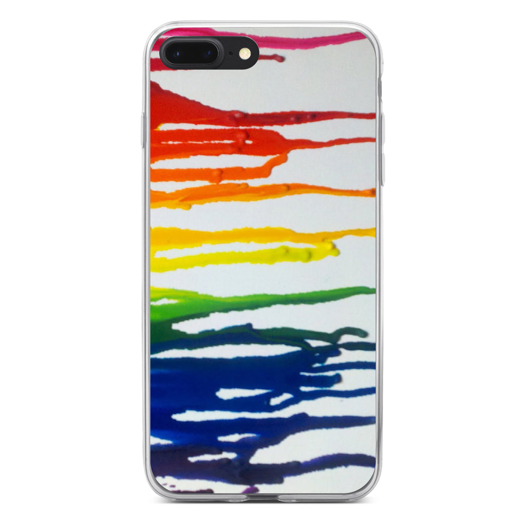 Rainbow Melted Crayons Clear Shockproof iPhone Case, view 6