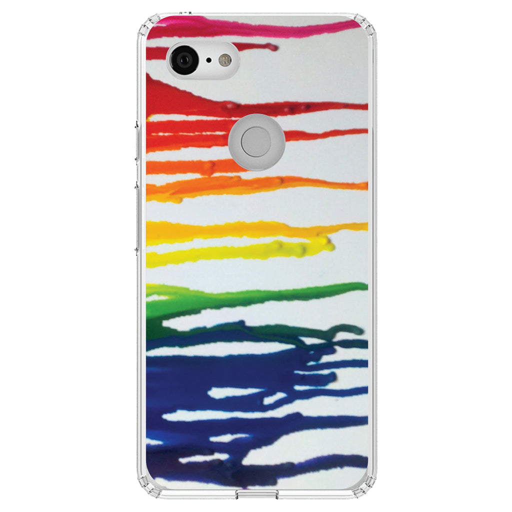 Rainbow Melted Crayons Clear Shockproof iPhone Case, view 21