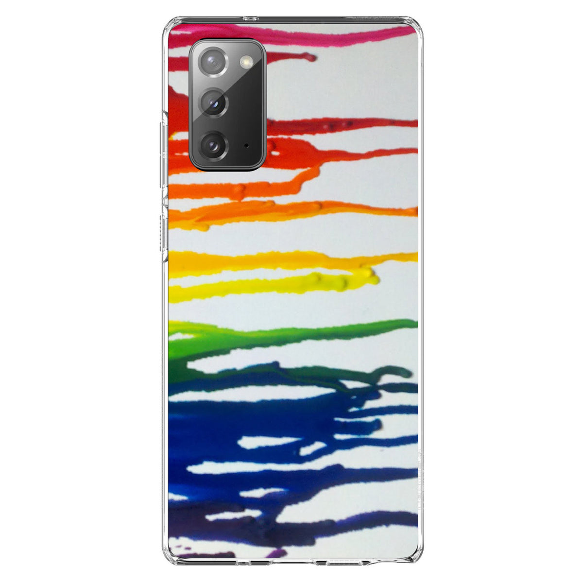 Rainbow Melted Crayons Clear Shockproof iPhone Case, view 8