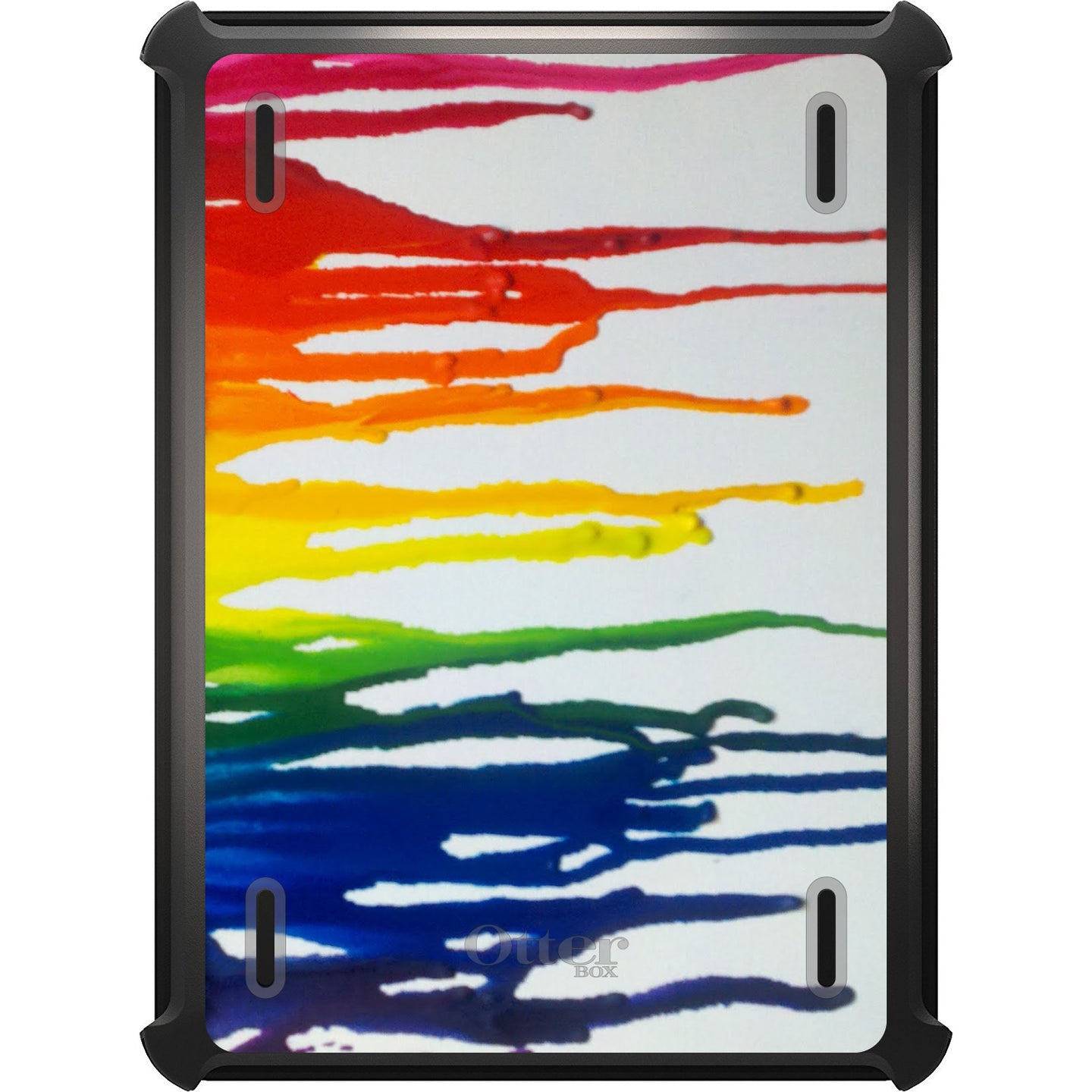 DistinctInk™ OtterBox Defender Series Case for Apple iPad / iPad Pro / iPad Air / iPad Mini - Rainbow Melted Crayons