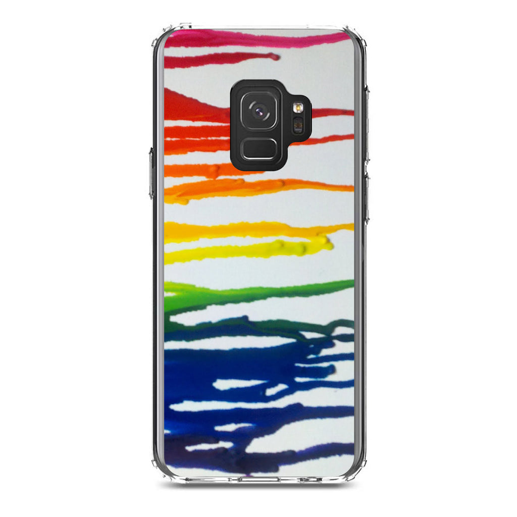 Rainbow Melted Crayons Clear Shockproof iPhone Case, view 19