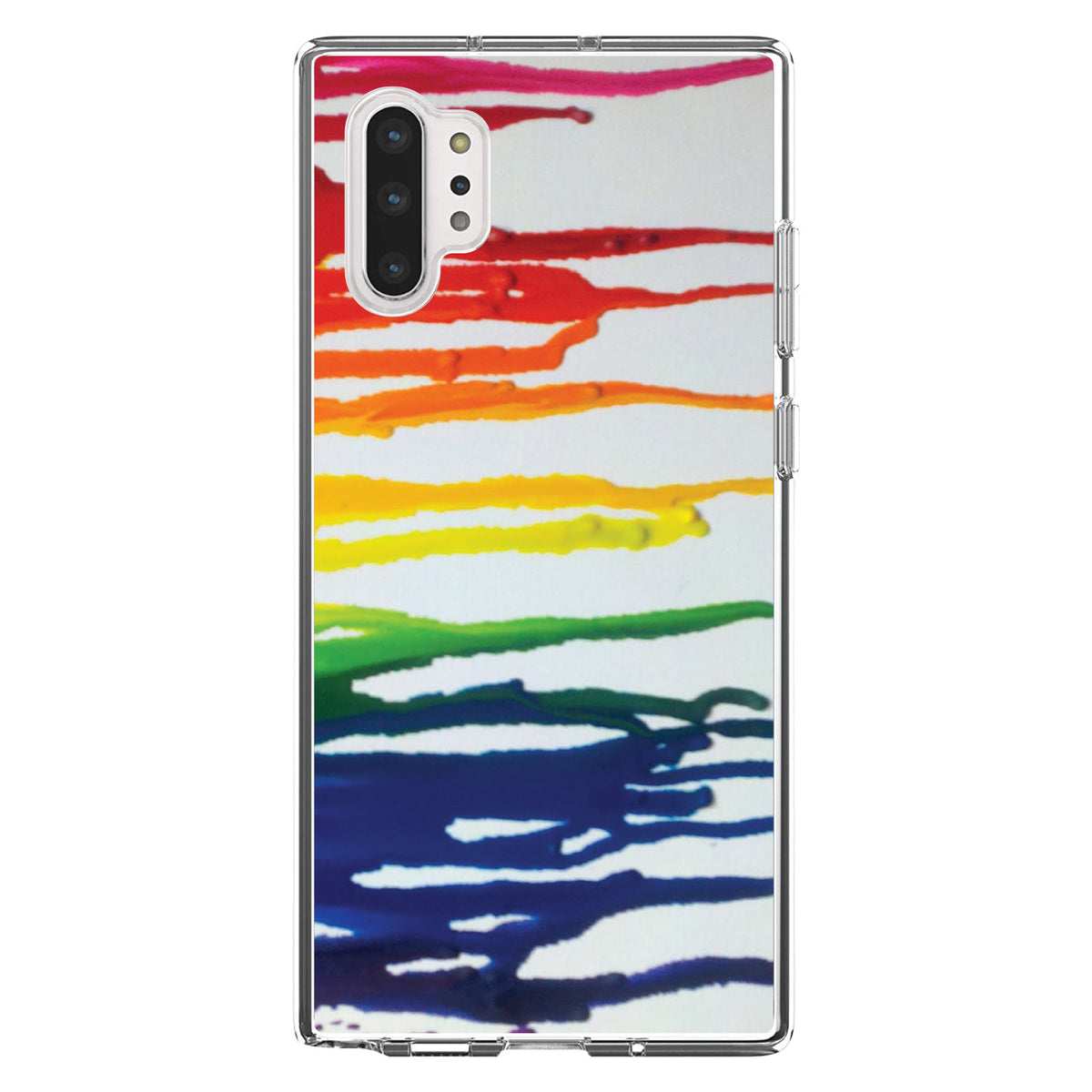 Rainbow Melted Crayons Clear Shockproof iPhone Case, view 10