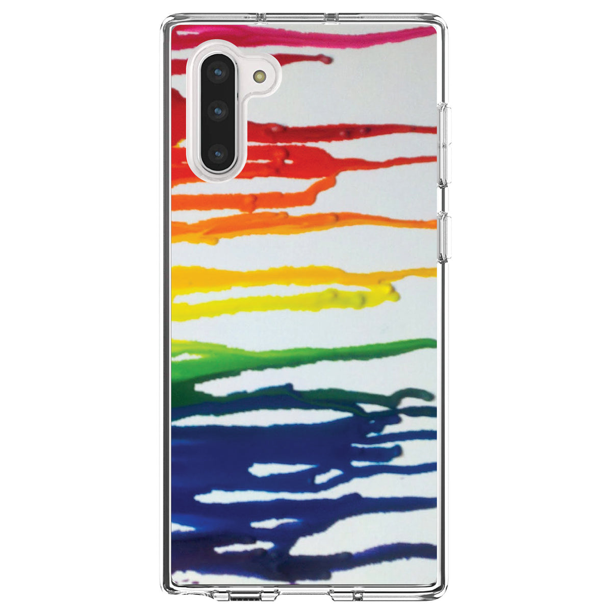 Rainbow Melted Crayons Clear Shockproof iPhone Case, view 9