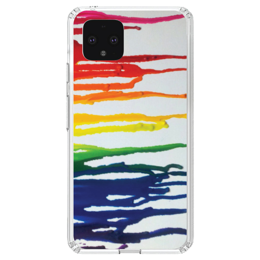 Rainbow Melted Crayons Clear Shockproof iPhone Case, view 23