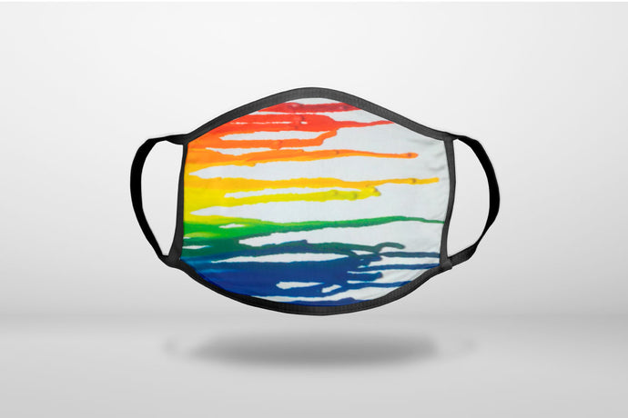Rainbow Melted Crayons - 3-Ply Reusable Soft Face Mask Covering, Unisex, Cotton Inner Layer