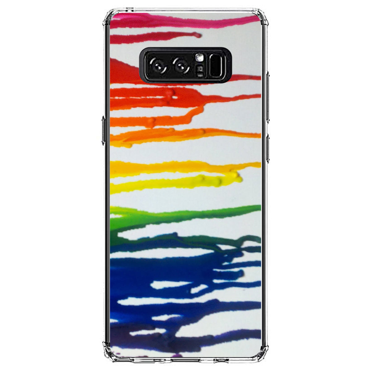 Rainbow Melted Crayons Clear Shockproof iPhone Case, view 12