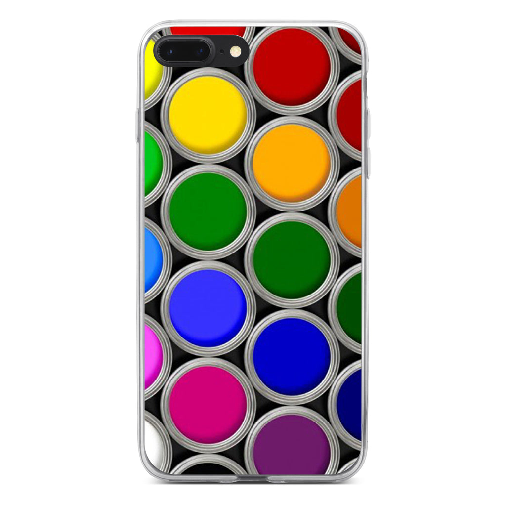 Rainbow Paint Cans Clear Shockproof iPhone Case, view 6