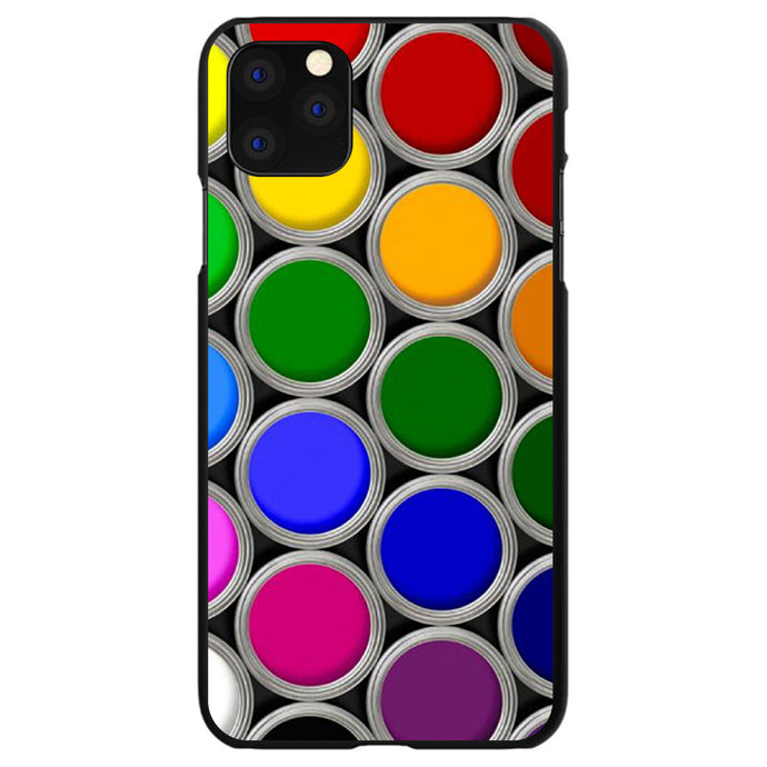 DistinctInk® Hard Plastic Snap-On Case for Apple iPhone or Samsung Galaxy - Rainbow Paint Cans
