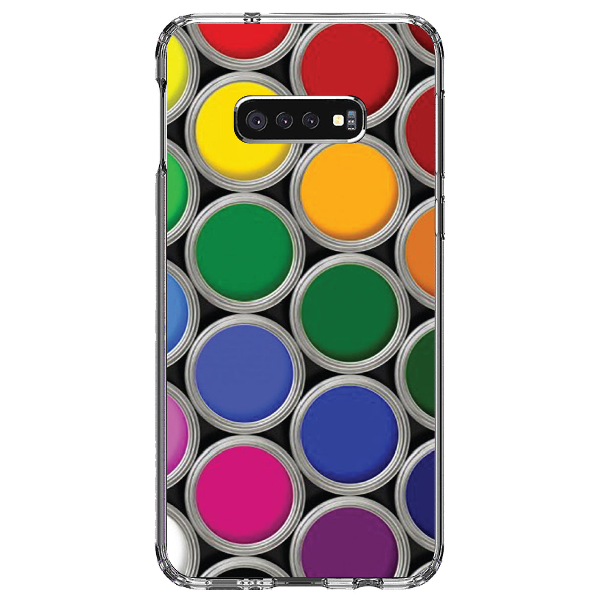 Rainbow Paint Cans Clear Shockproof iPhone Case, view 18