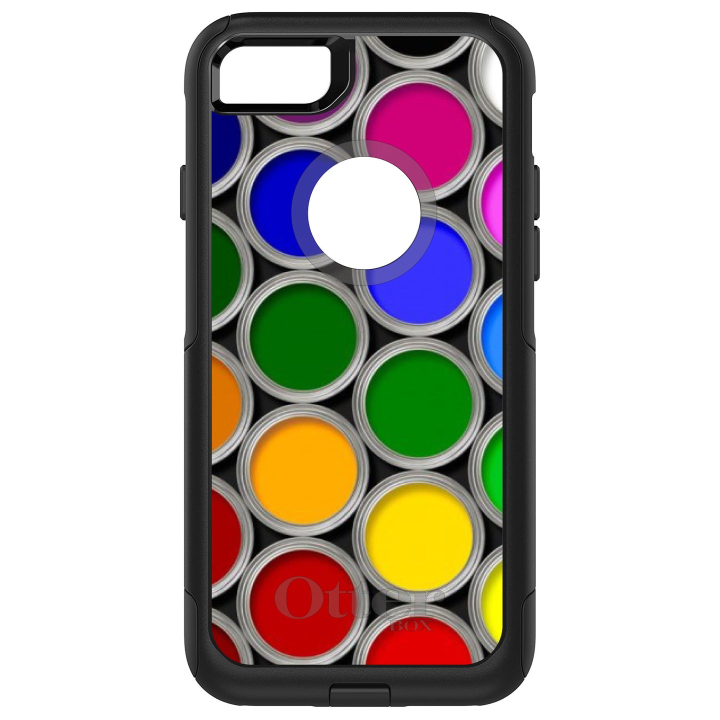 DistinctInk™ OtterBox Commuter Series Case for Apple iPhone or Samsung Galaxy - Rainbow Paint Cans