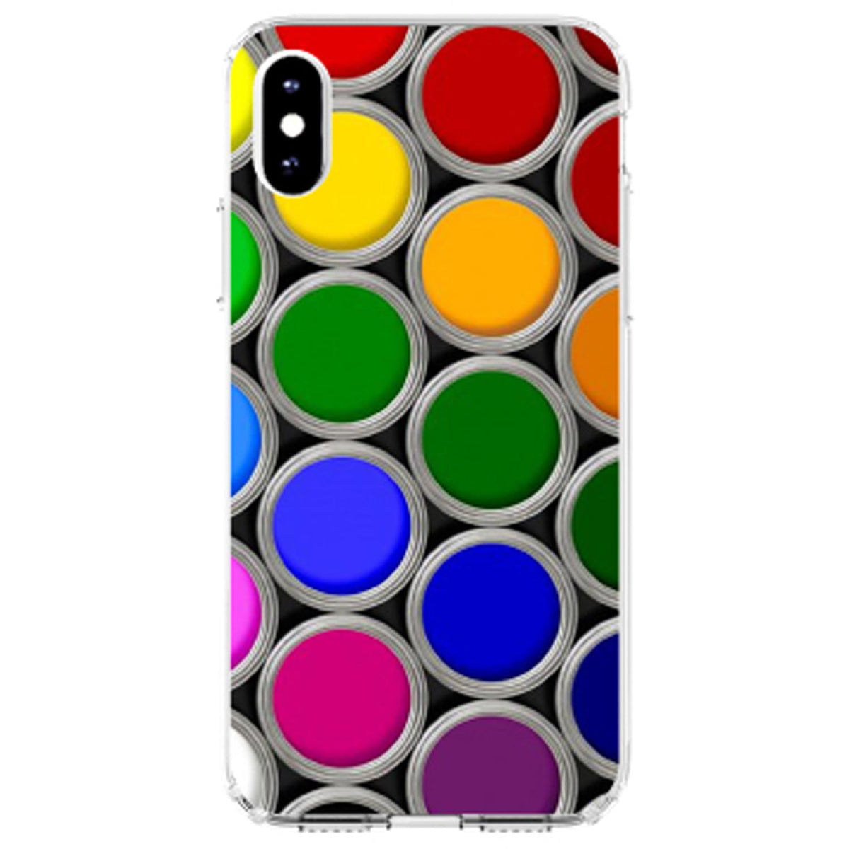 Rainbow Paint Cans Clear Shockproof iPhone Case, view 4